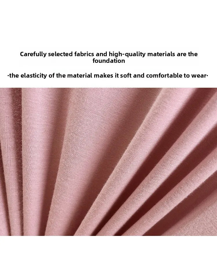 Modal No- Bra T-Shirt One-Piece Short Sleeve Women Summer Wear Casual Solid Color Base Layer Outdoor Wear round Neck T-Shirt