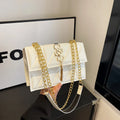 Trendy Luxury Argyle Quilted Flip Small Square Bag Metal Letter Tassel Diagonal Cross Package Commuter Shoulder Bag