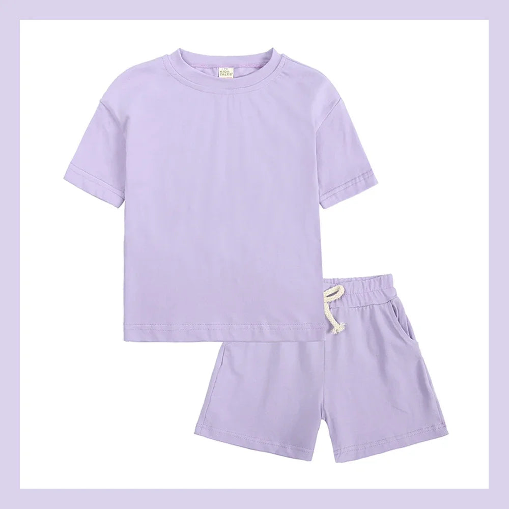 Kids Tales Unisex Toddler Summer Clothing Set - Cotton T-Shirt & Shorts