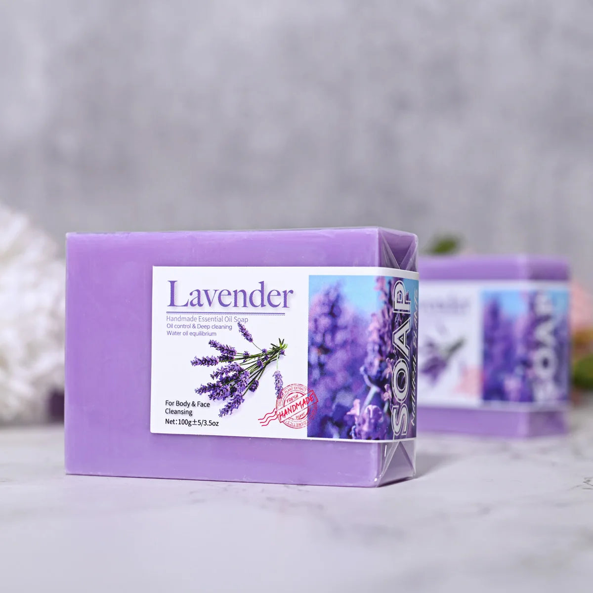 Natural Organic Lavender Essential Oil Handmade Soap – Cleansing, Refreshing & Oil Control Bath Bar