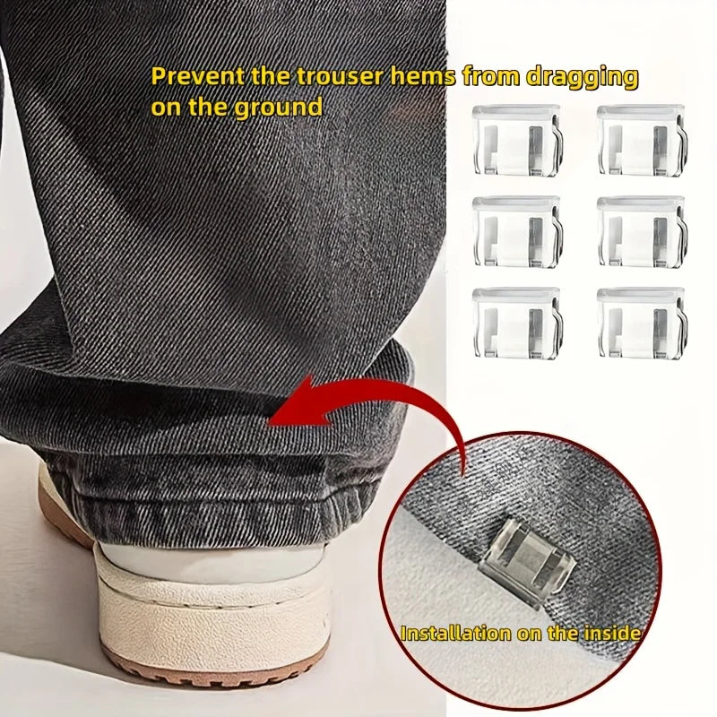 1-20pcs Multi-Function Leg Edge Clips Invisible Trouser Legs Fixing Clips for Instant Shortening,Transparent and Decorative