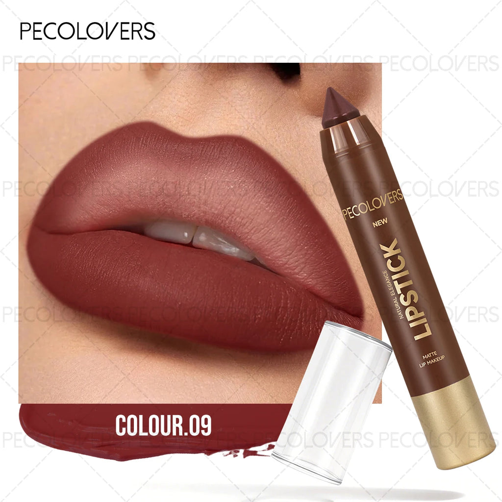 PECOLOVERS Matte Velvet Lip Liner Pencil - Reddish Brown