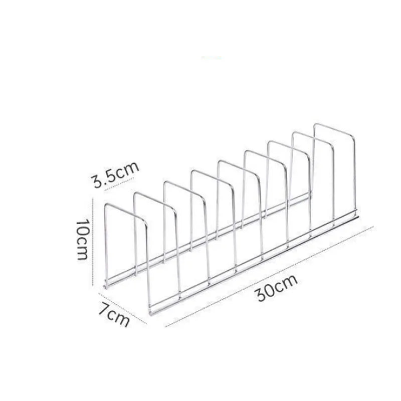 Organizador de platos de acero inoxidable para cocina, escurridor de platos, estante para cubiertos, tapas de ollas, accesorios de cocina.
