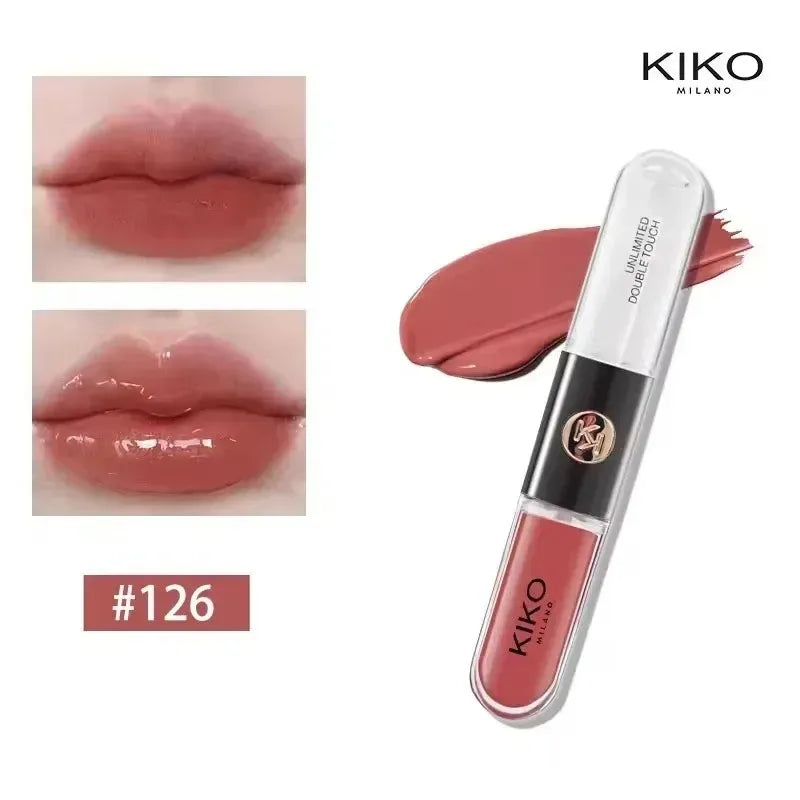 Kiko Double-Headed Lip Gloss - Long-Lasting Hydrating Lipstick