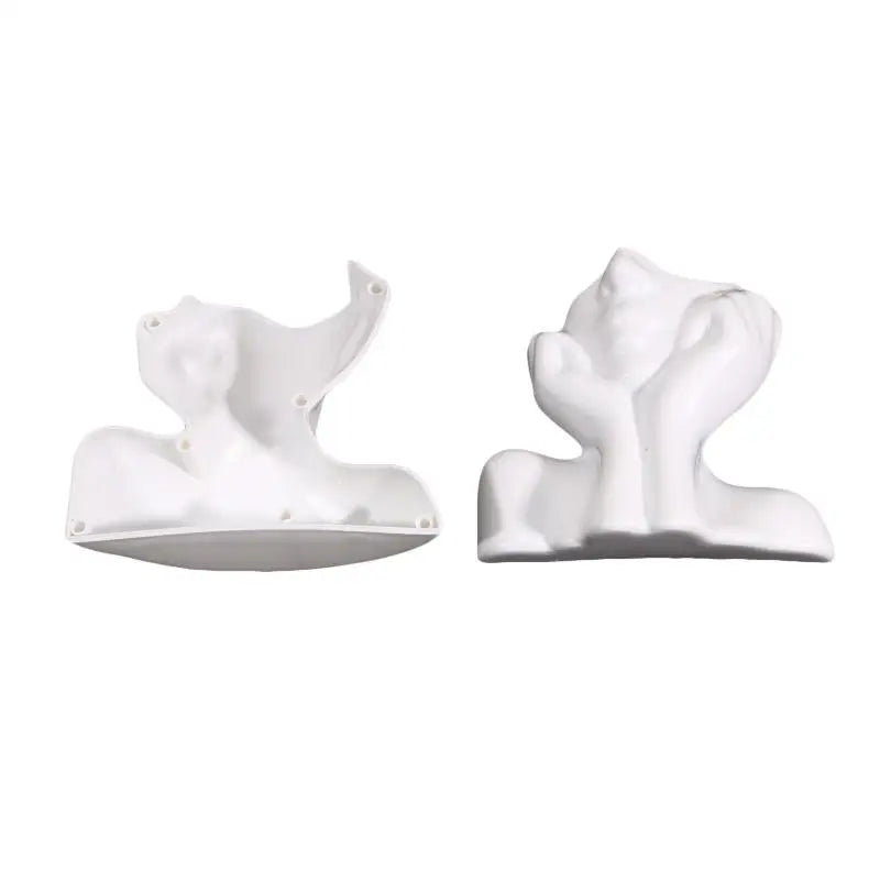 Makeup Brush Holder Human Face Art Desktop Decoration Vase Compatible with Eyebrow Pencils Home Organizer Plastic Material