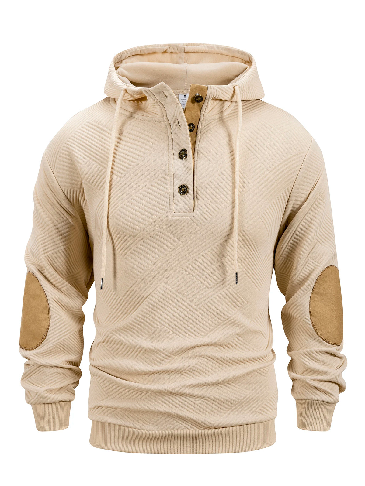 Men's 1/4 Button Hooded Sweatshirt - Casual Long Sleeve Pullover