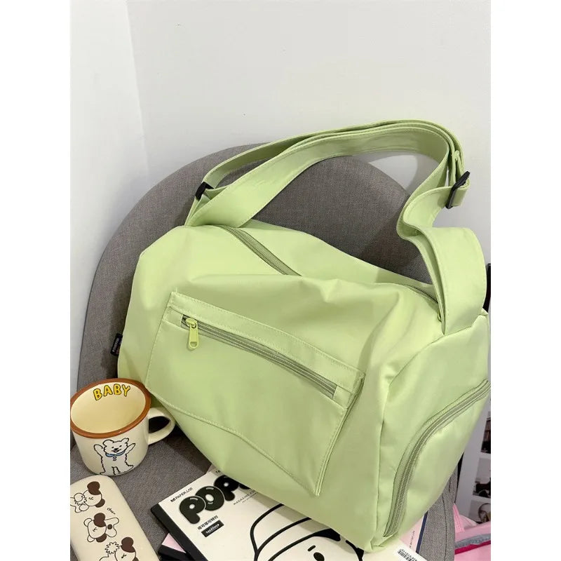 2026 New Women Large Capacity Canvas Crossbody Travel Tote Bag Casual Shoulder Messenger Bag Sports Yoga Satchel Handbags Female