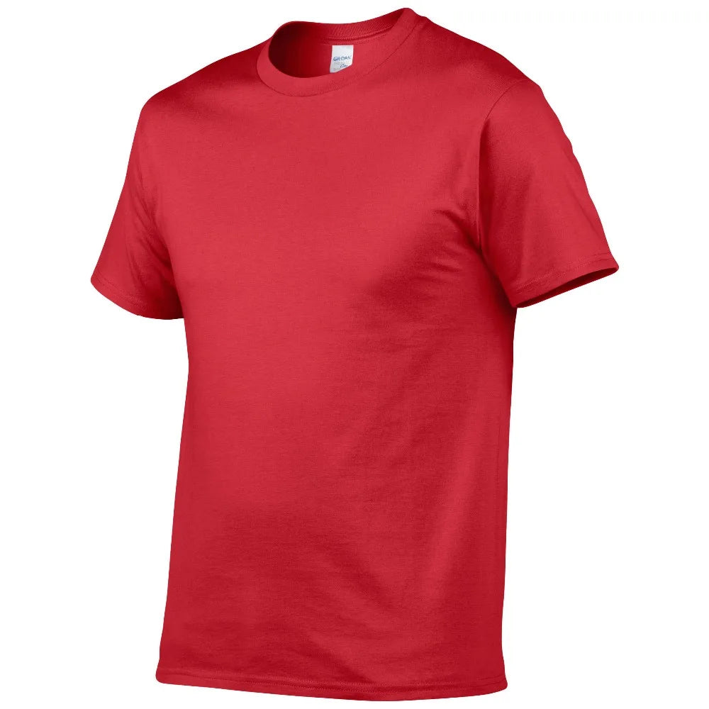 Summer Style High Quality 100% Cotton Solid Color T Shirt Men Pure Color Tees Brand Short Sleeve T-Shirt Male Clothing