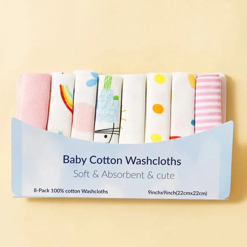 8Pcs Cotton Newborn Baby Towels Set Saliva Towel Nursing Towel Baby Boys Girls Bebe Toalha Washcloth Handkerchief Cloth Wipes