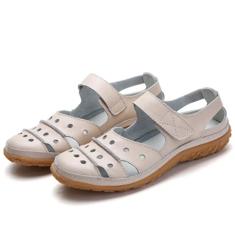 Women Sandals New Spring Summer Flat Hollow Out Ladies Shoes Buckle Solid Color Women's Sandals Beach Shoes Tailor-made Suits