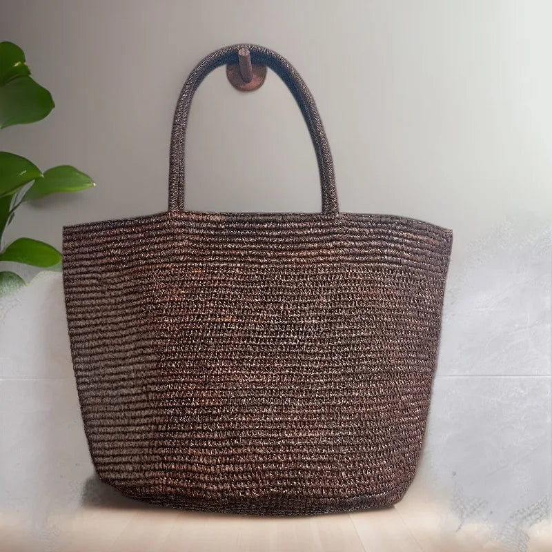 2026 Large Handwoven Rattan Tote Bag for Women Natural Straw Beach Bag Purse Luxury Shoulder Bags Handbag Summer