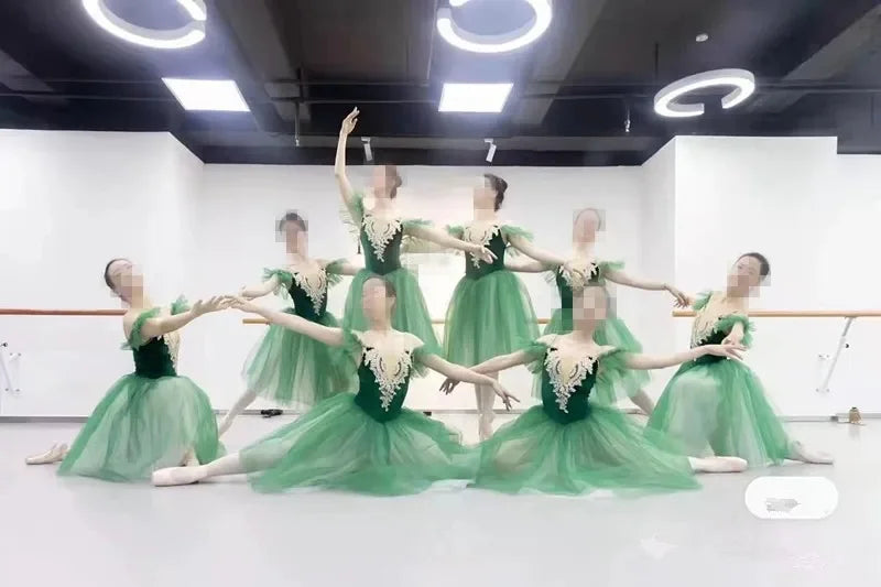 Professional Tutu Long Romantic Tutu Flower Suspender Ballet Swan Lake Ballet Ladies Children Girl Fairy Ballet Costume Women