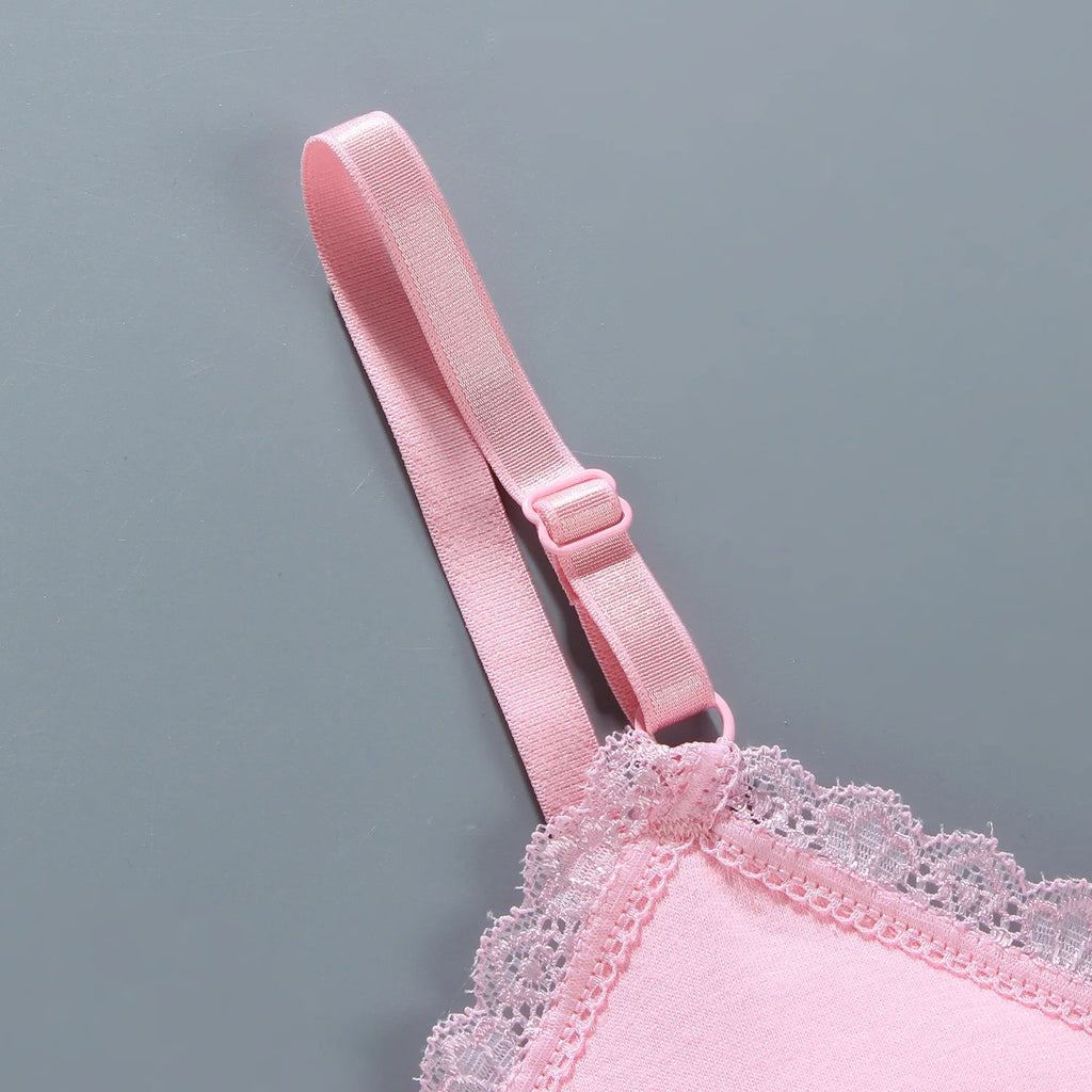 1/3PCS Girls Lace Bras Children Breathable Underwear Kids Tube Tops Soft Cotton-padded Teens Youth Girls Washable Bras Camisoles
