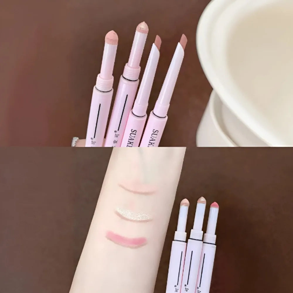 Dual End Glitter Matte Aegyosal Pen Brightening Highlight & Shadow Stick Eye Makeup Lying Silkworm Eyeliner Gel Pencil 애교살 펜