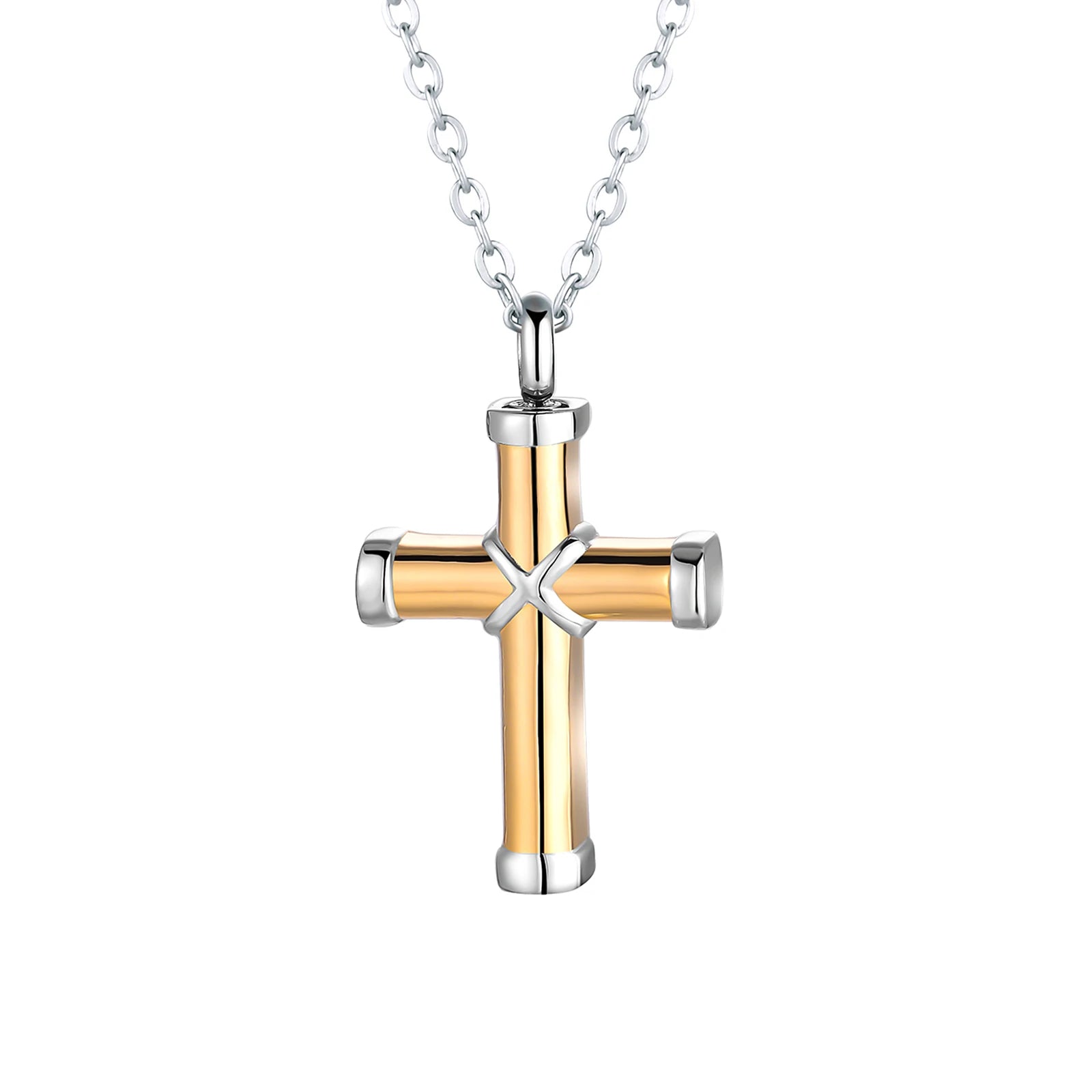 Cremation Jewelry for Ashes for Human Keepsake Stainless Steel Cross Memorial Pendant Cremation Urn Necklace for Human Ashes
