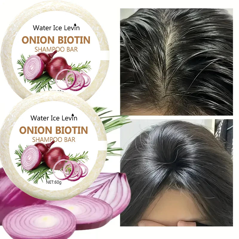 Water Ice Levin Onion & Biotin Shampoo Bar - 60g, Rosemary Extract