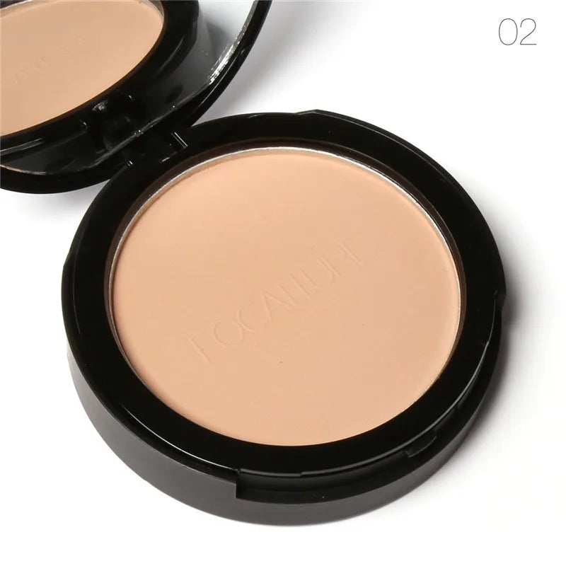 Focallure 3 Colors Make Up Face Powder Brighten Oil-Control Nude Makeup Pressed Powder Foundation Makeup Base Cosmetics