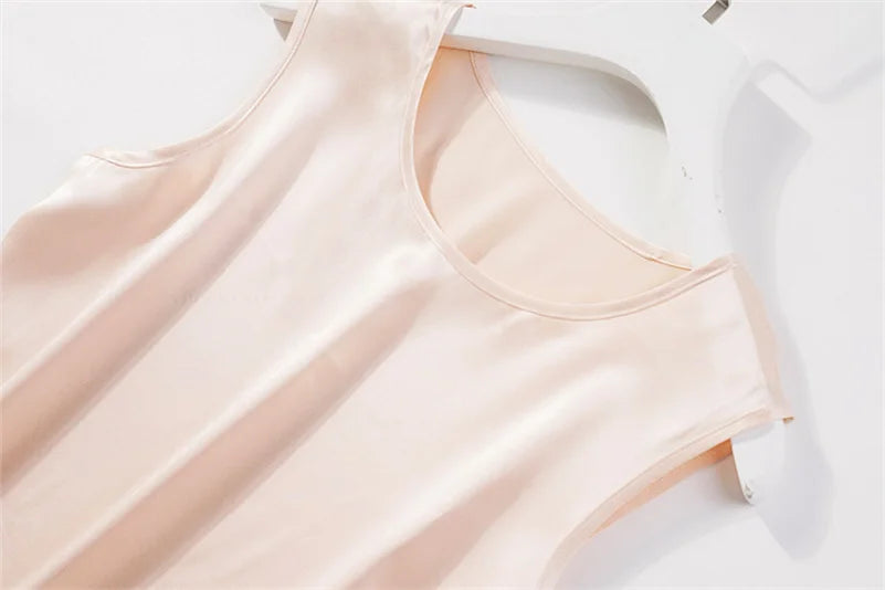 Elegant Fashion Satin Tank Tops Office Lady Blouse Shirts plus  Summer Slim Sleeveless Vest Women Simple O-neck Tops y2k clothes