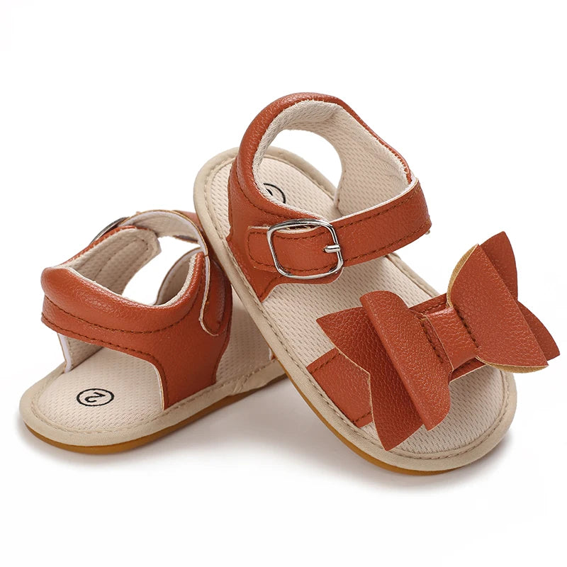 Cute and sweet spring and summer butterfly bow sandals for baby girls, comfortable and breathable walking shoes