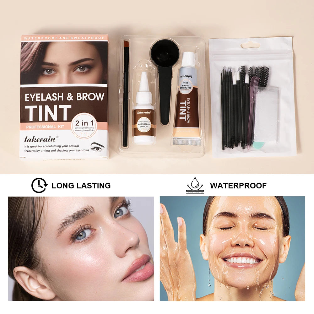 2 In 1 Fast Lash Lifting & Tint Kit Waterproof Sweat Resistant Semi Permanent Eyelash Perm Brow Lamination Enhancer Tool For Salon DIY Home Eye Beauty Supplies
