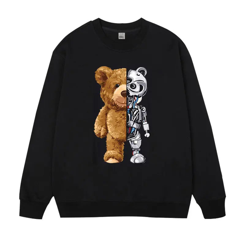 Plus Size Men'S Pullovers Full Cotton Sweatshirts 5Xl 6Xl 7Xl Autumn Winter Long Sleeves Printed Tops Male Clothing 110Kg-180Kg