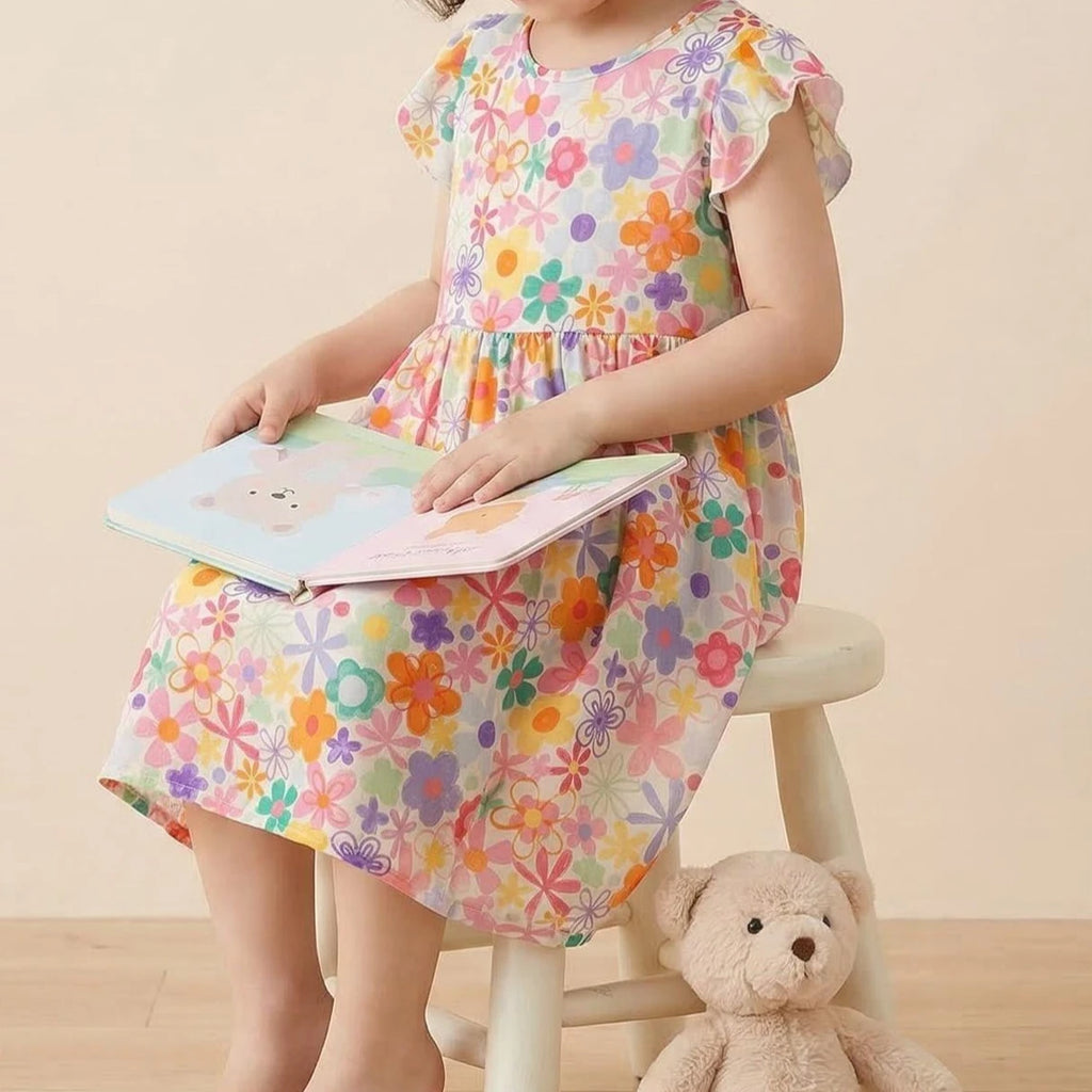 Girls Dresses Summer Children's Soft and Comfortable Floral Dresses Cool and Stylish Little Girls' Princess Dresses Baby Clothes