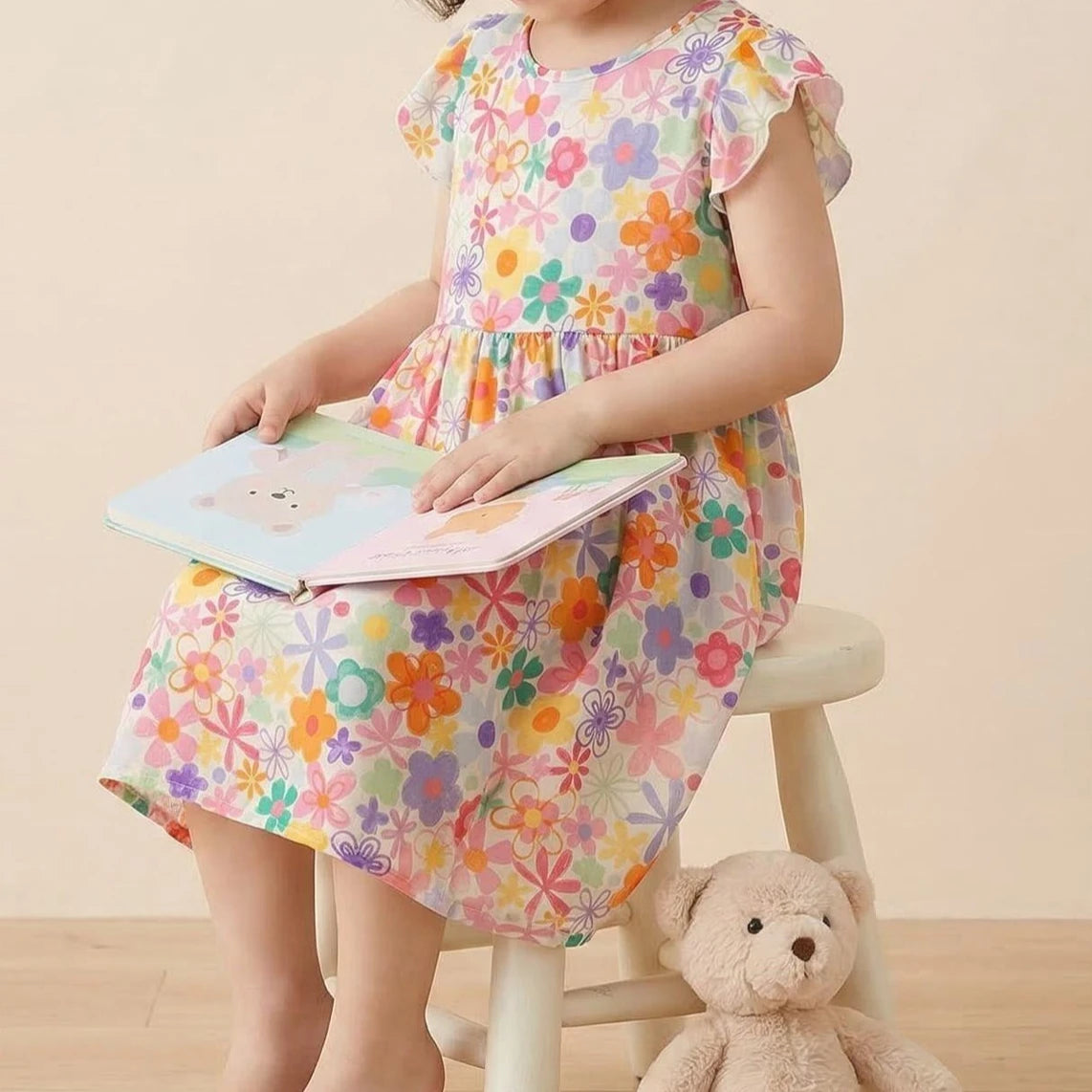Girls Dresses Summer Children's Soft and Comfortable Floral Dresses Cool and Stylish Little Girls' Princess Dresses Baby Clothes