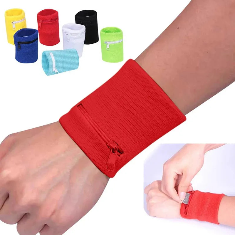 Sports Wristband with Zipper Pouch Running Sports Arm Band Bag For MP3 Key Card Storage Bag Basketball Sweatbands Wristband Bags