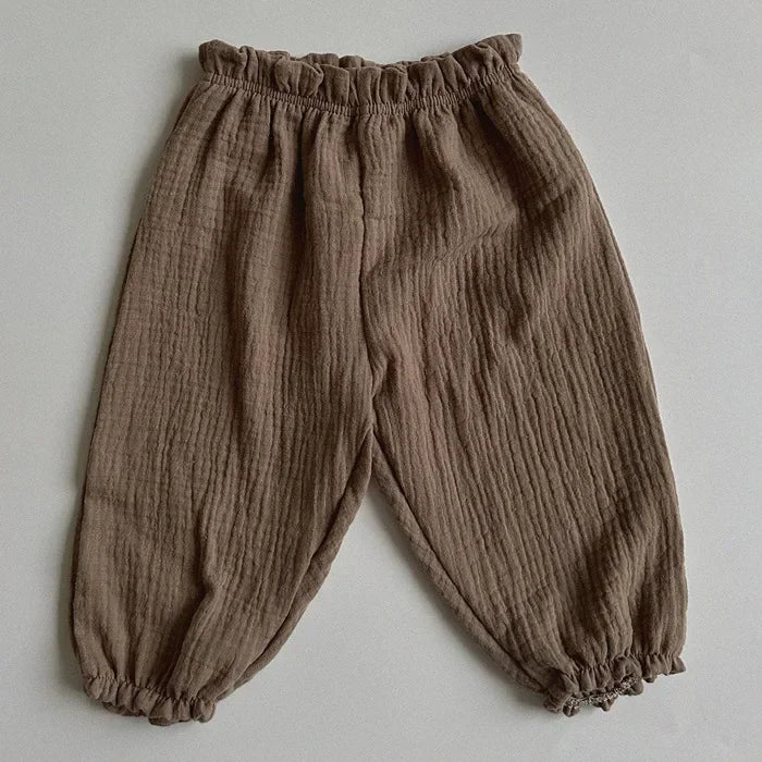 Pantalones de muselina de algodón estampados para bebés de 0 a 3 años, suaves, transpirables y cómodos de Bonkawoo