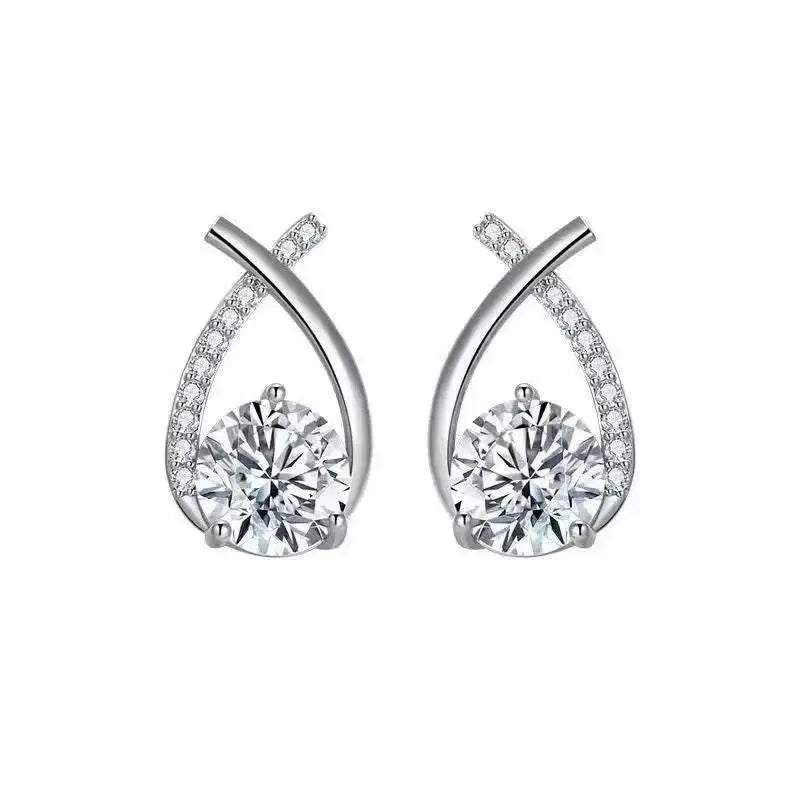Korean Fashion Zircon Drop Earrings For Women'S Jewelry 2026 Trending New Luxury Women'S'S Geometric Hoop Earrings Pendientes Gifts