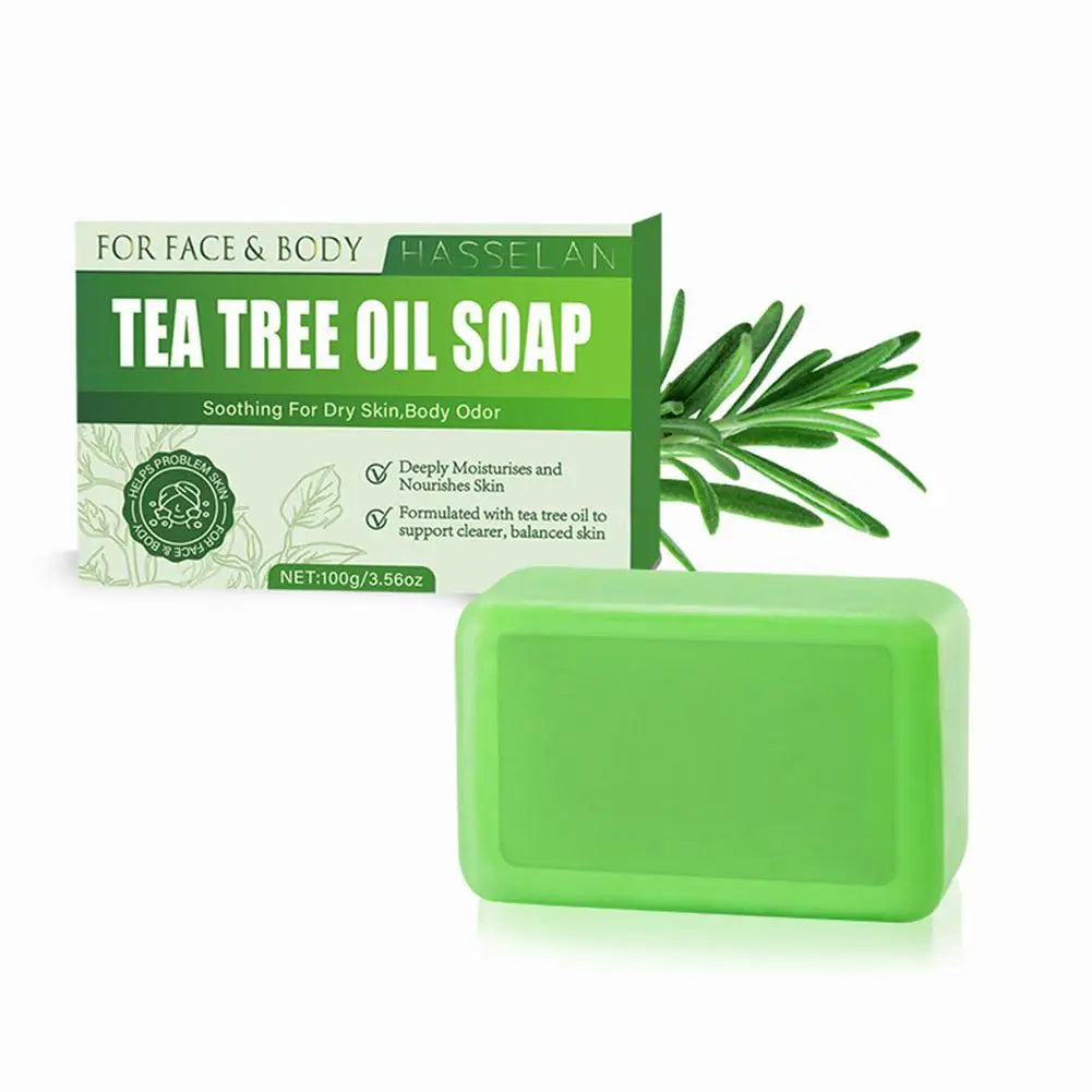Tea Tree Oil Handmade Soap Bar – Natural Cleansing & Gentle Exfoliating Body Soap