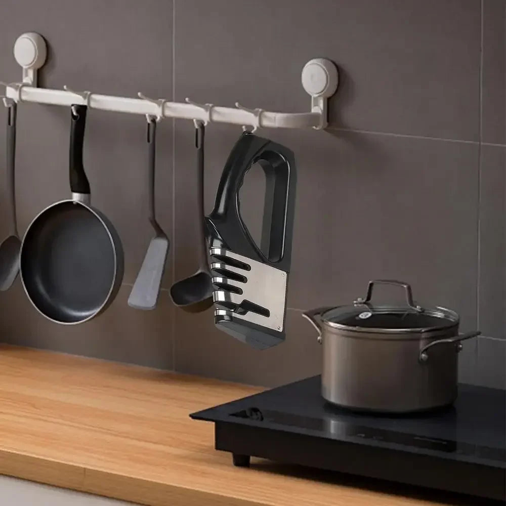 Afilador de Cuchillos de Cocina de 4 Segmentos Multifuncional Portátil con Base Antideslizante Afilador de Cuchillos para Gadgets y Accesorios de Cocina Domésticos