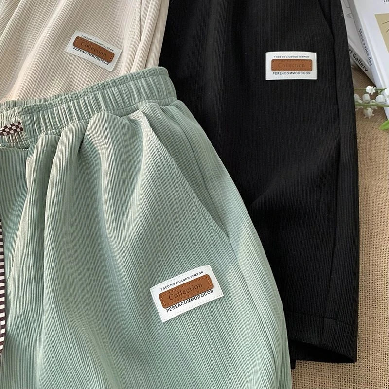 Casual Loose Thin Women's Sport Pants High Waist Wide Leg Five-Quarter Shorts Fashionable Versatile Summer Leisure Trousers