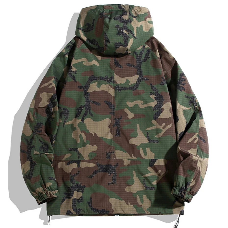 12Xl Plus Size Camouflage Cargo Jacket Men Camo Windbreaker Jacket Spring Autumn Outdoor Camp Jackets Coats Male