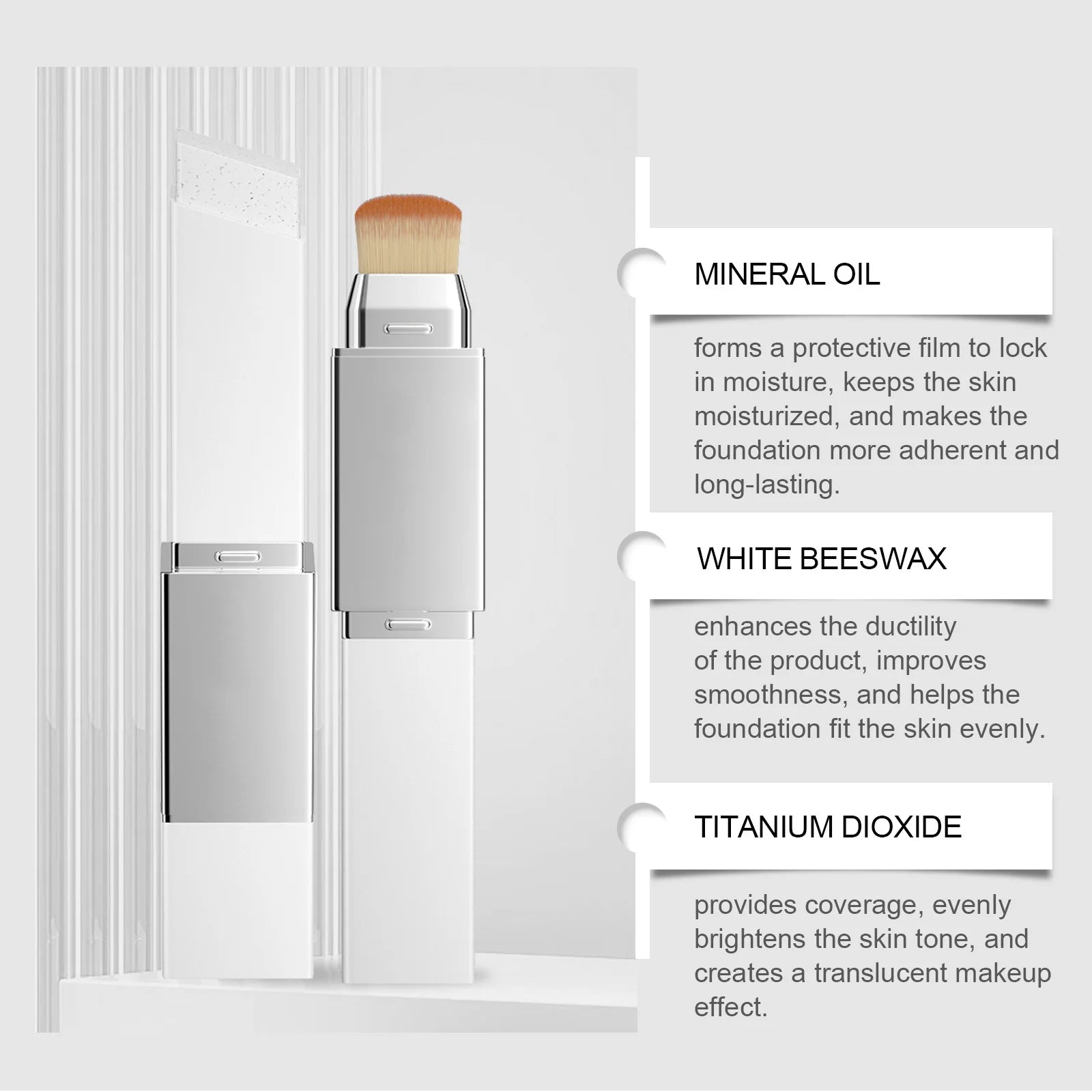 AMZ 13g Darkening Skin Blotting Duo-Action Foundation Stick is a Natural, Moisturizing, Refreshing, Lightweight
