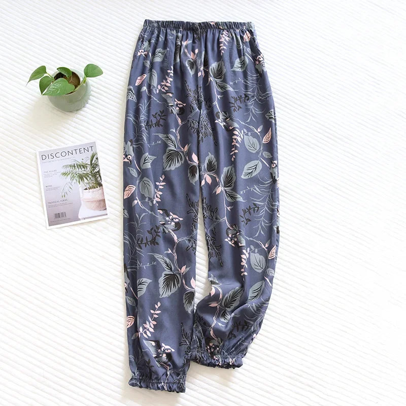 Cloud Cotton Story Women's Floral Pajama Pants - 100% Viscose Loose