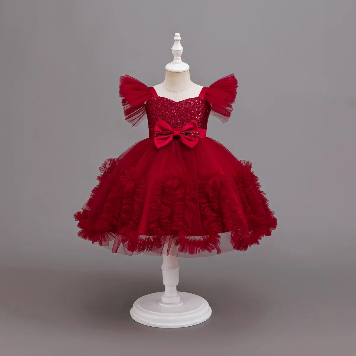 HETISO Girls Sequined Tutu Mesh Dress Summer Kids Birthday Party Christmas Ball Gown Child Wear For 3-10 Years
