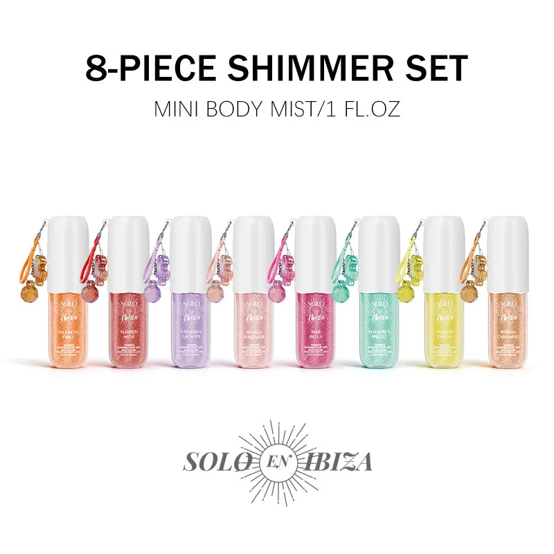 SOLO EN IBIZA 8-Piece Body Mist Set, 8 Scents, Long-Lasting Travel Perfume,Suitable for daily usee,Perfect Valentine's Gift