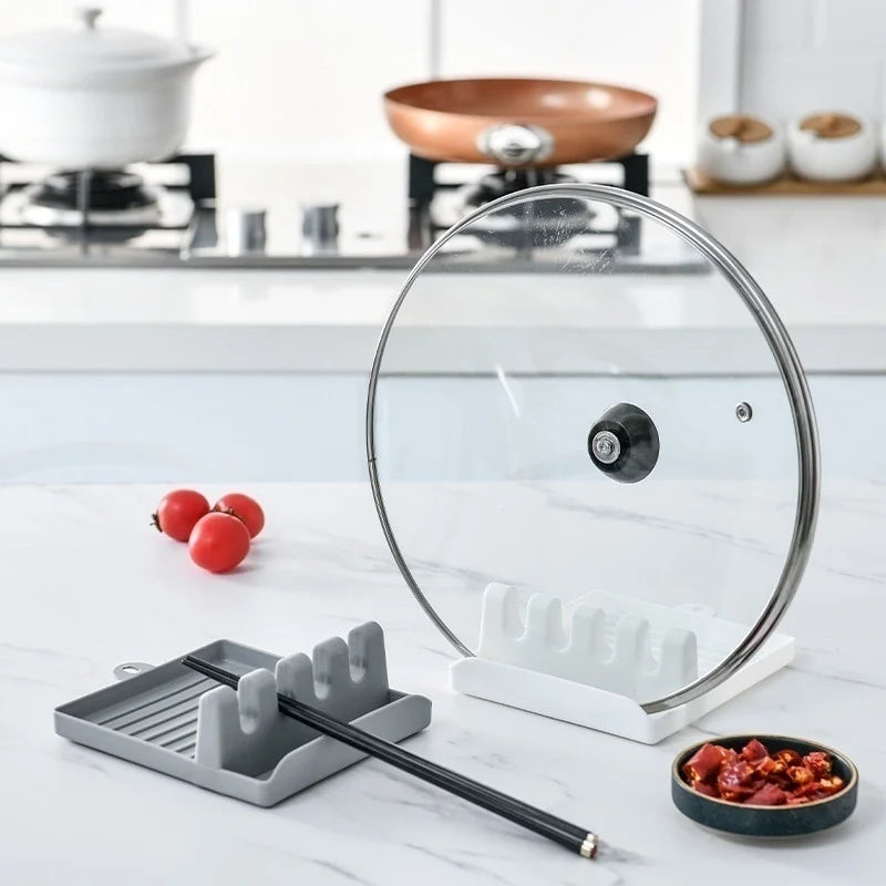 Soporte de cucharas de cocina, estante organizador de tenedores y espátulas de plástico, soporte antideslizante para palillos y cucharas