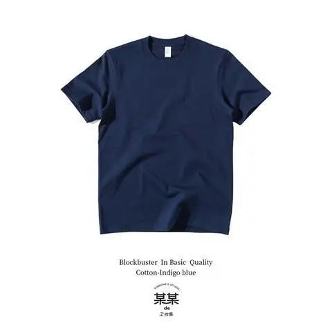 Heavyweight Pure Cotton White Basic Style T-Shirt Loose Short Sleeve Unisex Summer Fashionable Color T-Shirt