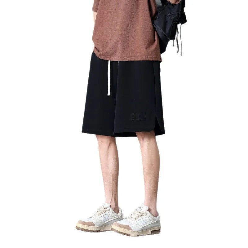Loose Ice Silk Basketball Shorts Men's Summer Quick Dry Sport Mid-Pants American Breathable Casual Straight Loose Five-Quarter