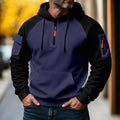 Spring and Autumn Men's Fashionable workwear casual sporty zipper long-sleeved hooded pullover with multiple pockets