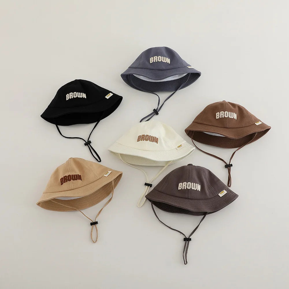 Embroidered Letter Baby Bucket Hat
