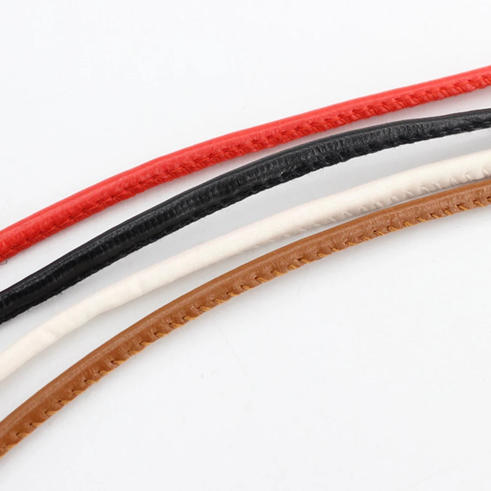 New Round Leather Rope Dresses Coat Decoration String Waist Belt For Women'S Solid Fashion Long Waist Chain Vintage Waistband