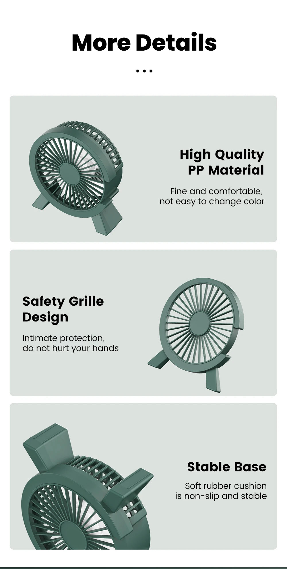 Mini USB Rechargeable Table Fan Portable USB Small Fan Fan For Student Dormitory Computer Summer Gadget Home Desk Office