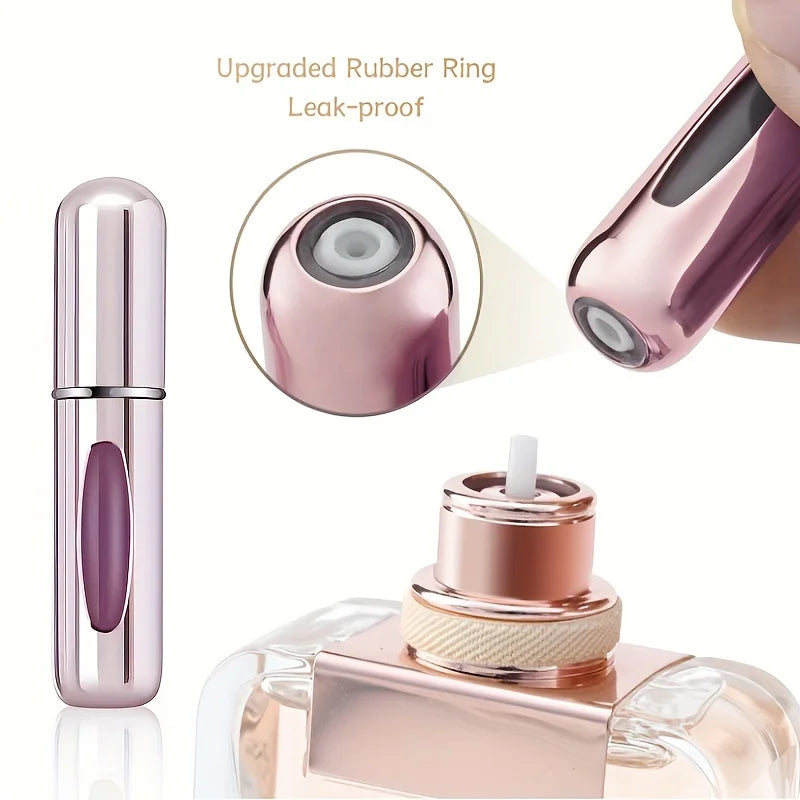 5 5ml Refillable Perfume Bottles, Mini Perfume Spray Bottles, Refillable Perfume Spray Scent Pump Containers, Portable Empty Perfume Spray Bottles Suitable for Women and Men for Travel