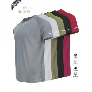 Men's Short Sleeve T-Shirt - Slim Fit Sporty Synthetic Fiber Blend