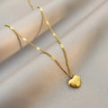 1Pcs Gold-Color Necklace Ms Fashion Peach Heart Engraved Love Collarbone Chain Holiday Gifts