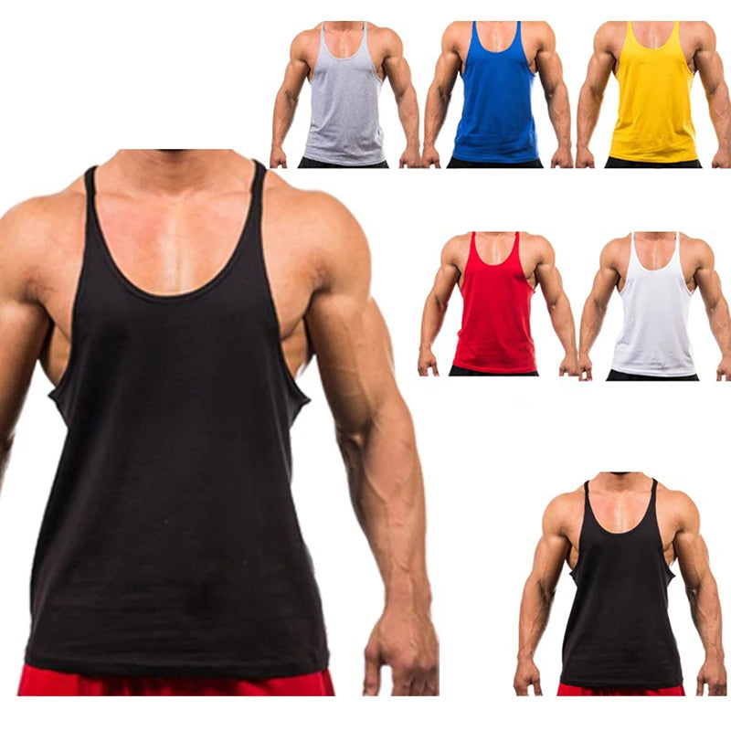 2023 New Bodybuilding Brand Jogger Gym Singlet Training Bodybuilding Tank Top Vest Shirt Sleeveless Fitness Cotton Shirt For Men