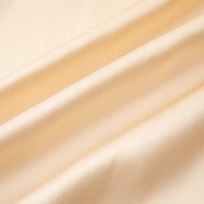 Loose 100%Silk Short Sleeve Nightgown, Summer Medium-long Satin Sleepwear Woman